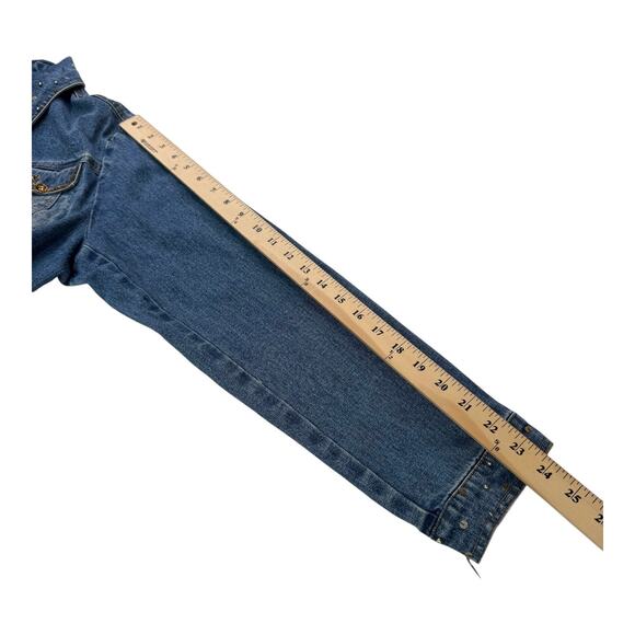 Designer Jean Jacket BEREK 2 COLLECTION Womens XL Takako Sakon Sequin Rhinestone - Picture 10 of 12